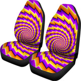 Yellow Twisted Moving Optical Illusion Universal Fit Car Seat Covers 102422