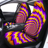 Yellow Twisted Moving Optical Illusion Universal Fit Car Seat Covers 102422