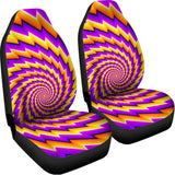 Yellow Twisted Moving Optical Illusion Universal Fit Car Seat Covers 102422
