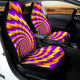 Yellow Twisted Moving Optical Illusion Universal Fit Car Seat Covers 102422