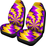 Yellow Vortex Moving Optical Illusion Universal Fit Car Seat Covers 102422