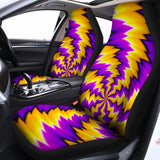 Yellow Vortex Moving Optical Illusion Universal Fit Car Seat Covers 102422