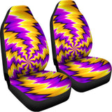 Yellow Vortex Moving Optical Illusion Universal Fit Car Seat Covers 102422
