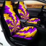 Yellow Vortex Moving Optical Illusion Universal Fit Car Seat Covers 102422