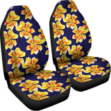 Yellow Watercolor Lily Pattern Print Universal Fit Car Seat Covers 102422