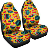 Yellow Watermelon Pieces Pattern Print Universal Fit Car Seat Covers 102422