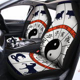 Yin Yang Chinese Zodiac Wheel Print Universal Fit Car Seat Covers 102422