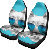Yorkshire Terrier With Sunglasses Print Universal Fit Car Seat Covers 102422