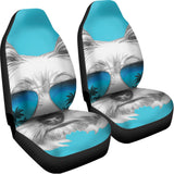 Yorkshire Terrier With Sunglasses Print Universal Fit Car Seat Covers 102422