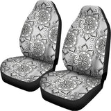 Zentangle Floral Pattern Print Universal Fit Car Seat Covers 102422