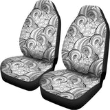 Zentangle Flower Pattern Print Universal Fit Car Seat Covers 102422