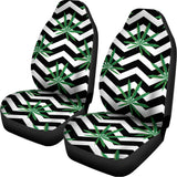 Zigzag Weed Pattern Print Universal Fit Car Seat Covers 102422