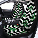Zigzag Weed Pattern Print Universal Fit Car Seat Covers 102422