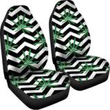 Zigzag Weed Pattern Print Universal Fit Car Seat Covers 102422