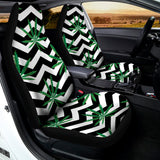 Zigzag Weed Pattern Print Universal Fit Car Seat Covers 102422