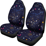 Zodiac Star Signs Galaxy Space Print Universal Fit Car Seat Covers 102422