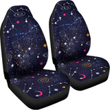 Zodiac Star Signs Galaxy Space Print Universal Fit Car Seat Covers 102422