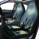 Zombie Hand Rising From Grave Print Universal Fit Car Seat Covers 102422