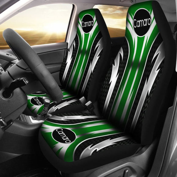 2 Front Camaro Seat Covers Green 144627 - YourCarButBetter