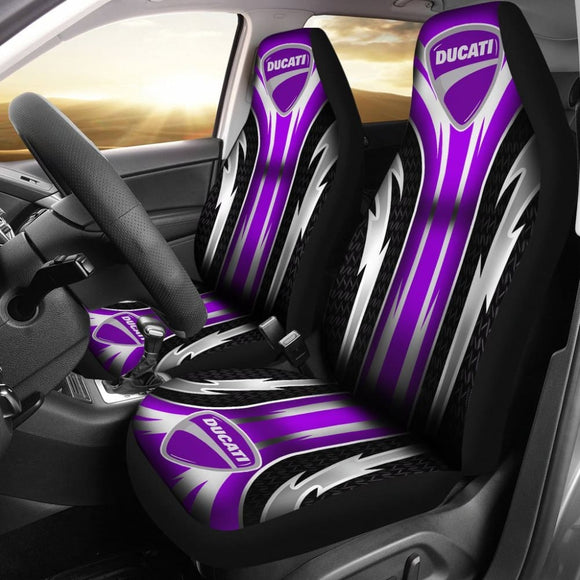 2 Front Ducati Seat Covers Purple 144627 - YourCarButBetter