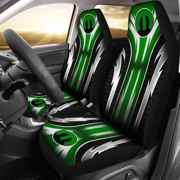 2 Front Mopar Seat Covers Green 144627 - YourCarButBetter