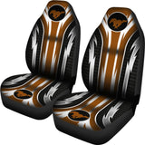 2 Front Mustang Seat Covers Brown 144627 - YourCarButBetter