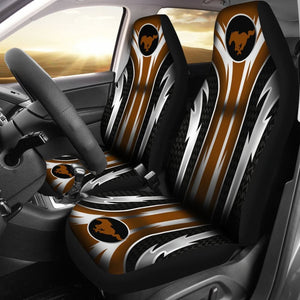 2 Front Mustang Seat Covers Brown 144627 - YourCarButBetter