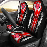 2 Front Scania Seat Covers Red 144627 - YourCarButBetter