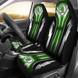 2 Front Skoda Seat Covers Green 144627 - YourCarButBetter