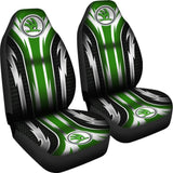 2 Front Skoda Seat Covers Green 144627 - YourCarButBetter