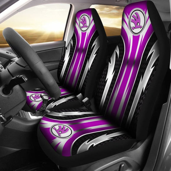 2 Front Skoda Seat Covers Pink 144627 - YourCarButBetter