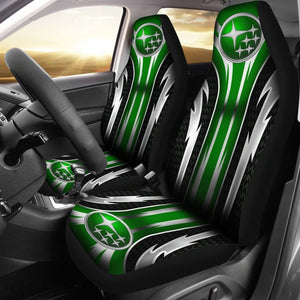 2 Front Subaru Seat Covers Green 144627 - YourCarButBetter