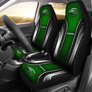 2 Front Subaru Seat Covers Green 144627 - YourCarButBetter