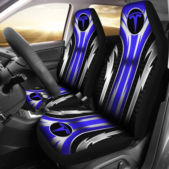 2 Front Tesla Seat Covers Blue 144627 - YourCarButBetter