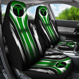 2 Front Tesla Seat Covers Green 144627 - YourCarButBetter