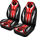 2 Front Tesla Seat Covers Red 144627 - YourCarButBetter
