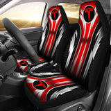 2 Front Tesla Seat Covers Red 144627 - YourCarButBetter