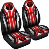 2 Front Tesla Seat Covers Red 144627 - YourCarButBetter