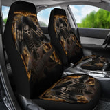 2 Pcs Floral Sugar Skull Day Of The Dead Skull Car Seat Covers 101819 - YourCarButBetter