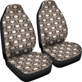 2 Pcs Floral Sugar Skull Day Of The Dead Skull Car Seat Covers 101819 - YourCarButBetter