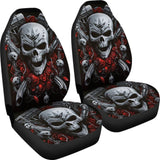 2 Pcs Gothic Biker Skull Car Seat Covers 101819 - YourCarButBetter