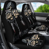2 Pcs Gothic Game Over Skull Car Seat Covers 101819 - YourCarButBetter