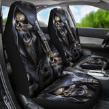 2 Pcs Gothic Grim Reaper Skull Car Seat Covers 101819 - YourCarButBetter