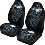 2 Pcs Gothic Grim Reaper Skull Girl Car Seat Covers 101819 - YourCarButBetter