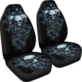 2 Pcs Gothic Grim Reaper Skull Girl Car Seat Covers 101819 - YourCarButBetter