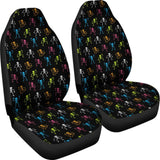 2 Pcs Gothic Skeleton Skull Car Seat Covers 101819 - YourCarButBetter
