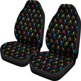 2 Pcs Gothic Skeleton Skull Car Seat Covers 101819 - YourCarButBetter
