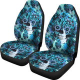 2 Pcs Gothic Skull Car Seat Covers 101819 - YourCarButBetter