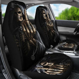 2 Pcs Gothic Skull Car Seat Covers 101819 - YourCarButBetter