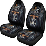 2 Pcs Gothic Skull Car Seat Covers 101819 - YourCarButBetter